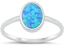 Joyara Sterling Silber 925 Blau Opal Ring 58