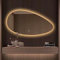 HZSCL Miroir Éclairé Ovale Irrégulier, Miroir De Salle De Bain Moderne Asymétrique, LED 3 Couleurs Dimmable, 50x80cm/60x90cm, Miroir De Courtoisie Mural Rétro-éclairé(50x80cm/19.7x31.5in)