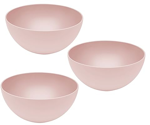 3er Set Magu Natur-Design Schüssel Rosa Ø 16 cm aus einem Polymer aus natürlichen Materialien Schüsselset Salatschüssel