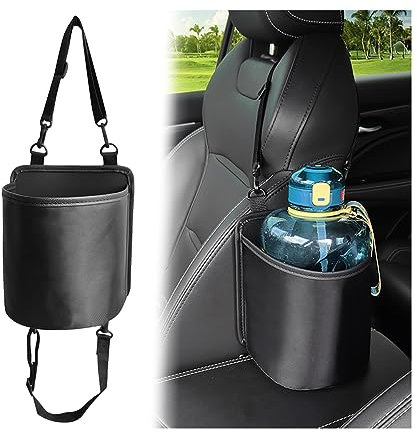 BESULEN Car Seat Side Large Cup Holder, Hanging Storage Bag for Drink Water Bottle Baby Stuff, Multi-Functional Auto Organizer with Waterproof Liner, Universal Car Accessories Road Trip Essentials