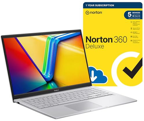 MESH Computers ASUS VivoBook 15 X1504VA Intel Core i7-1355U (13th Gen), 16 GB RAM, 1 TB SSD, 15.6 inch FHD, Wi-Fi 6E, Windows 11 Home Laptop includes Free Norton 360 Deluxe Antivirus Software