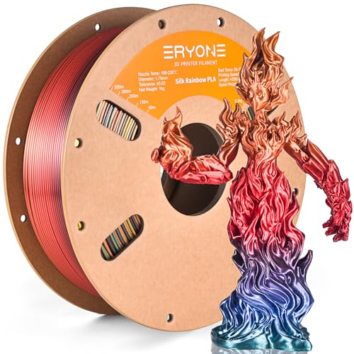 ERYONE Ultra Shiny Silk PLA Filament voor 3D Druker, PLA Filament 1.75mm, +/- 0,03mm,1kg 1 Spule, Multicolor Rainbow Fast Color Gradient Silk, Sonnenuntergang-Regenbogen
