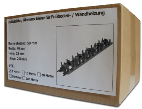 Sanpro Halteleiste/Klemmschiene für Fußboden- / Wandheizung, Größe 1 m (Klemmschiene Haltenadel Clip Halter Rohr Rohrhalter Heizrohrhalter Fußbodenheizung Wandheizung Heizung)