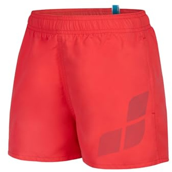 Arena Jungen Boys' Beach Short Logo Swim Trunks, Calypso Coral-Blue Cosmo, 164 EU
