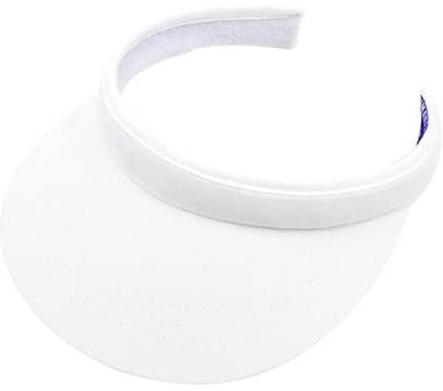 Chapeau visière d'été en paille vide avec grande aile pour femme Casquette Pamela de soleil plage voyage vacances, Visière blanche, L