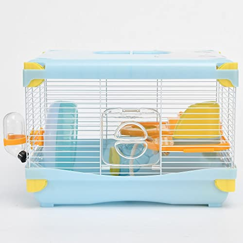 Hamsterkäfig, Kleintierkäfig, 2 Ebenen, transparent, geräumiges Tablett-Design, leicht zu reinigen, atmungsaktiv, leicht zu reinigen, Größe 36 cm (B) x 26 cm (L) x 24 cm (H), geeignet für kleine