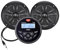Wasserdicht Bluetooth Marine Stereo 2 x 6.5 Inch Shwarz Lautsprecher -Empfänger mit DAB+/AM/FM Radio Streaming Musik auf Booten Golf Carts ATV UTV und Spa (DAB+)