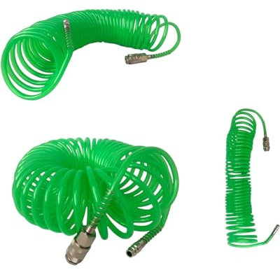Tubo Spiralato 12 Metri Attacco Rapido, Tubo Flessibile Dell'aria Tubo aria per compressore Tubo Flessibile Del Compressore D'aria A Spirale,Diametro Interno:5 mm,Diametro Esterno:8 mm12m