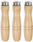 QUARKZMAN 3 Piezas de Mango de Archivo de Madera de 4.72 Pulgadas con Agujero Redondo de 6.8mm Mangos Ergonómicos con Collar de Metal para Limas de Metal de 10 Pulgadas