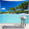 Wandteppich Natur Landschaft 350 x 256 cm, Wandbehang Ozean Wall Tapestry Blauer Himmel Strand Meer Wandteppich XXL Deko Tapisserie