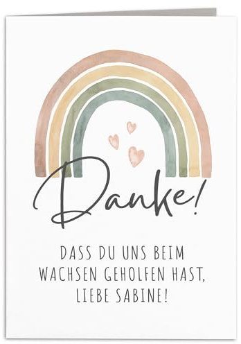 Danke dass du mir beim Wachsen geholfen hast Dankeskarte personalisierte Karte Abschiedsgeschenk Erzieherin Grußkarte Geschenk Abschied Klappkarte mit Umschlag 10,5 x 14,8 cm