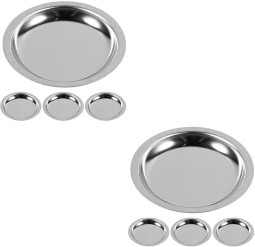 MAGICLULU 8 Pièces Soucoupe Sachet De Thé sous-Verres De Tasse De Bougie Coussin De Bouteille De Vin Soucoupe pour Sachets De Thé Dessous De Verre Tampon De Tasse De Vin Acier Inoxydable 304