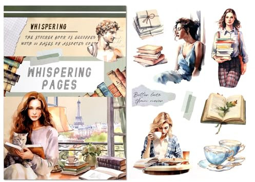 RISYPISY Weihnachten PET/Papier Aufkleber für Journaling, 20 Blätter Buchen Sie Scrapbooking Supplies, 224pcs Aufkleber Supplies Dekoration Journaling Supplies