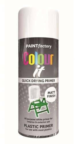 RAPIDE PF Colour It Spray Plastic Primer 400ML - Quick-Drying High-Performance Primer | Interior & Exterior Use | Ideal for Plastics Including Polypropylene, PVC, and Vinyl