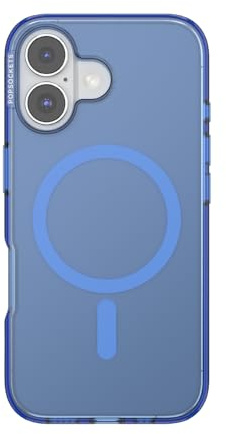 PopSockets iPhone 16 Hülle kompatibel mit MagSafe, Handyhülle für iPhone 16, kabellos aufladbar, nur Hülle - Vermeer Blue