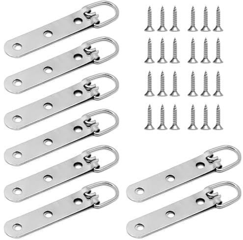 NJCXOLA Lot De 8 Cintres Pour Tableaux Lourds Avec Anneau En D Pour Miroir, Avec 24 Vis 3 Trous Robustes Pour Suspendre Des Cadres D'Œuvres D'art