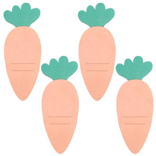 Oblique Unique Bestecktasche Karotte aus Filz 4er Set für Ostern Tisch Deko Besteck Halter