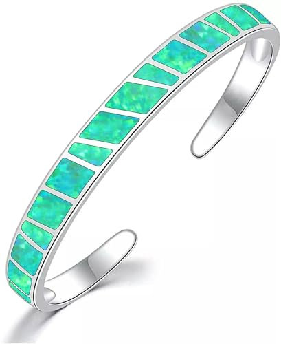 Hawaii Feine Grüne Feuer Opal Armreifen Manschette 925 Splitter Schmuck Für Frauen