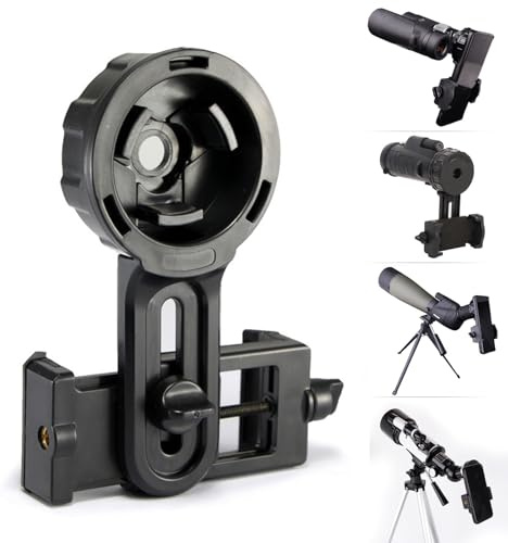 LUXUN Adaptador universal para teléfono, adaptador para prismáticos, telescopio, monocular, telescopio, microscopio, se adapta a la mayoría de teléfonos inteligentes