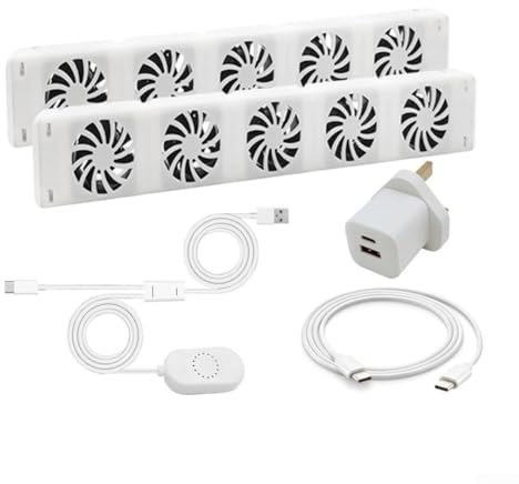 Ventilador de radiador inteligente, juego de distribución eficiente del calor para comodidad del hogar, sistema de ventilación rápida, ventilador de extensión de radiador de ahorro de energía (DUO-SET