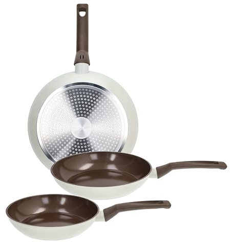 Tognana Sintonia, Set 3 Padelle Cm 20/24/28, Alluminio forgiato, beige