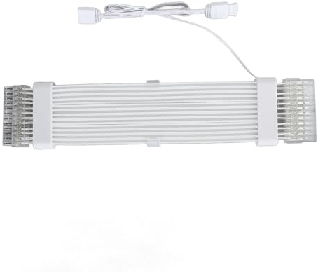 SENECESLI ARGB Sync PC -Kabel, Farbenfrohe 24 -pin ARGB Verlängerungskabel 265 Mm Silberisch Verlegtes Draht für Motherboard