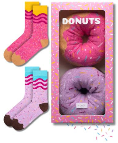 soxo Regalos Originales - Donut Calcetines Mujer Divertidos 35-40