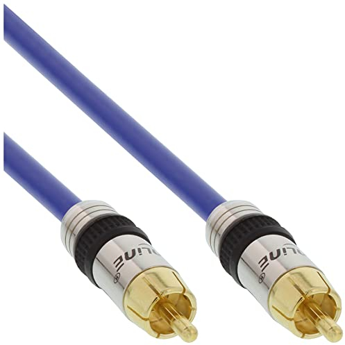 InLine Cinch Kabel Audio, Premium, vergoldete Stecker, 1x Cinch Stecker/Stecker, 15m