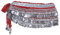 BellyLady Bauchtanz Hüfttuch, Multi-Row Silver Coin Dance Rock - rote