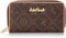 Lyonna - Geldbörse Damen LongFormat Portemonnaie mit zwei Reißverschlüssen schwarz braun All-over Muster Print ca. 18x10,5x3,5 cm (B x H x T)