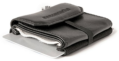 Space Wallet Mini Geldbörse für Frauen & Männer I Sehr kleines Echtleder Slim Wallet mit Münzfach I 15 Karten + Geldscheine + Münzen I Pull Night Guard