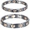 Cupimatch Pärchen Armbänder Armreif, Edelstahl Keramik Magnetarmband mit Cubic Zirkonia für verliebte Lieben Damen Herren, schwarz rosegold