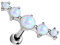 Piersando Tragus Helix Ohr Piercing Cartilage Knorpel Stab Stecker 316 L Chirurgenstahl mit 5 Opal Perlen Steinen Weiß