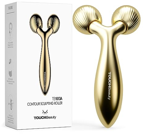 TOUCHBeauty 3D Gesicht Roller Massage Gesichtsroller für Gesichtsmassage Hautstraffung Doppelkinn Gesicht Massagegerät für Gesicht, Körper, Brust, Rücken, Arme, Taille, Bein AG-1613AY(Gold)