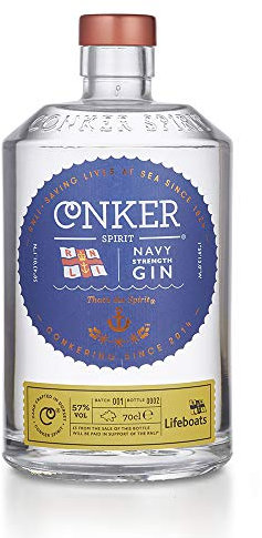 Conker Navy Strength Gin 70cl – 57% ABV Overproof Spirit, Made in Dorset with 9 Botanicals, Notes of Juniper Pine, Craft Small Batch, Unique Strong Gin