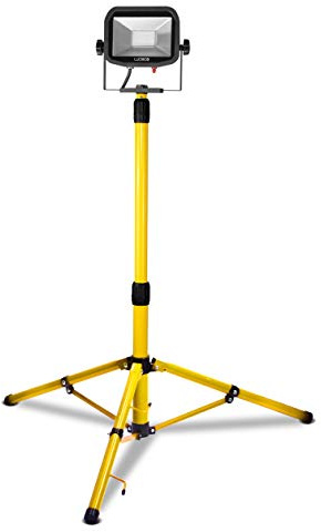 LUCECO Site 110 Volts Climate LED Single Head Tripod Work Light, 22 Watts, Yellow