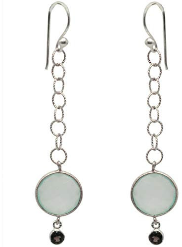 Ohrringe Sterling-Silber 925 Chalzedon Rauchquarz 4,53 g