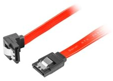LANBERG SATA-Datenkabel II (6GB/S) F/F 30 cm; Metall Clips Angled RED