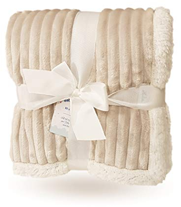 eYone Große Babydecke aus Sherpa-Fleece, für Kinderbett, Autositz, Kinderwagen (80 x 110 cm), Braun