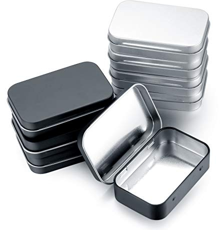 HAOCHEN 8 Stück Metalldosen, Blechdosen mit Deckel, Kleine Metall Rechteckige Organizer Aufbewahrungsbox, Metalldosenbehälter Metallbox für Süßigkeiten und kleinen Gegenständen - 95x60x21mm