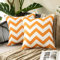 MIULEE 2er Set Outdoor Kissenbezüge Wellen Gestreift Kissenbezug wasserdichte Kissenhülle Dekokissen Sofakissen Dekorativ Couchkissen Bezug für Sofa Wohnzimmer Balkon Garten 45x45 cm Orange
