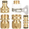 Tesmotor 5 Pack Brass Garden Hose Quick Connector Fittings, Expandable Hose Pipe Connectors Set, Garden Tap Adaptor Set