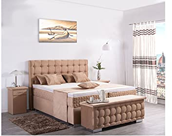 AUKONA Boxspringbett AVA 200x200cm, Farbe wählen und ändern, 7 Zonen Taschenfederkern-Matratze, H2 H3 H4, Komfortschaum-Topper, Lieferung und Aufbau kostenlos