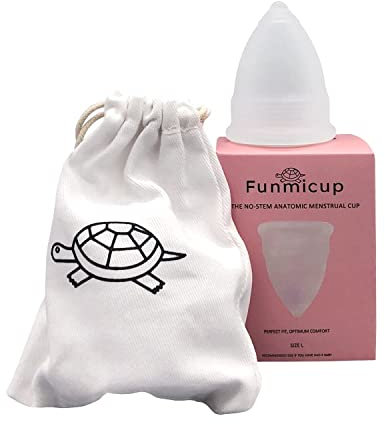 Funmi Coupe menstruelle anatomique sans tige pour ceux qui ont eu des naissances vaginales – Coupe menstruelle flexible et réutilisable – Taille L