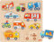 goki 57391 - Hintergrundbildpuzzle Fahrzeuge aus Holz - 10 Teile