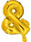 DekoRex Folienballon Gold 40cm Luftballon Geburtstag Hochzeit Deko (Sonderzeichen &)