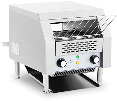 Royal Catering RC-CT001 Grille-Pain Convoyeur 2 200 W 3 Fonctions Toaster Professionnel Grille-Pain Rotatif (Puissance : 2 200 W, Vitesses : 7, Mode veille, petits pains, pain)