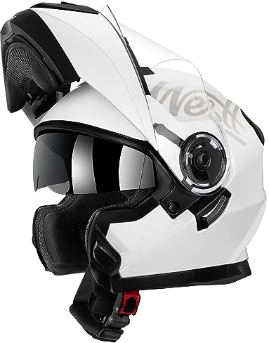 Westt Klapphelm Motorradhelm, Integralhelm mit Doppelvisier, ECE-R 22.06 Motocross Helm für Erwachsene Frauen und Männer