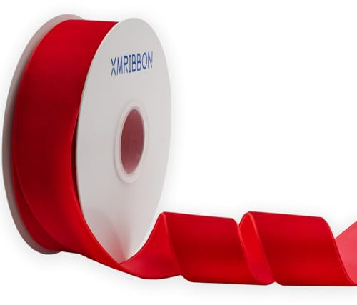 XMRIBBON - Nastro in velluto rosso, vintage, 3,8 cm x 9 meters