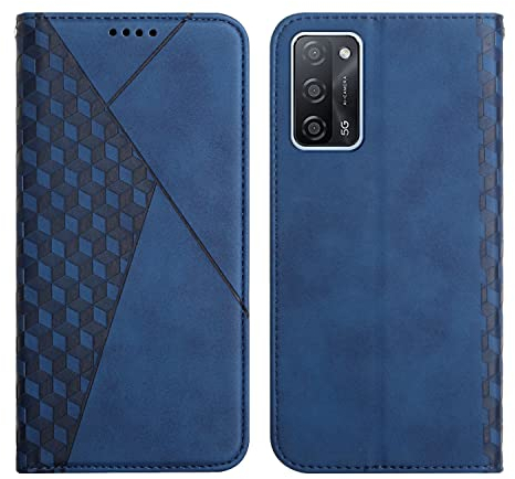 KOUYI Kompatible mit Oppo A16 / A16S / A54S / A55 5G / A53S 5G Hülle, Retro Premium PU Leder Weich TPU Klapphülle Kartenfächer Magnetic Standfunktion Flip Wallet Shockproof Handyhülle (Blau)